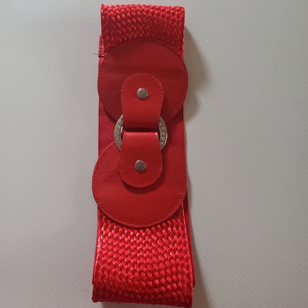 Ladies Red stylish Belt with Rhinestones